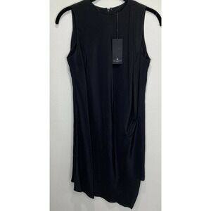 Sonja Morgan NY 100% Silk Asymmetrical Black Dress Sleeveless Cocktail Layered